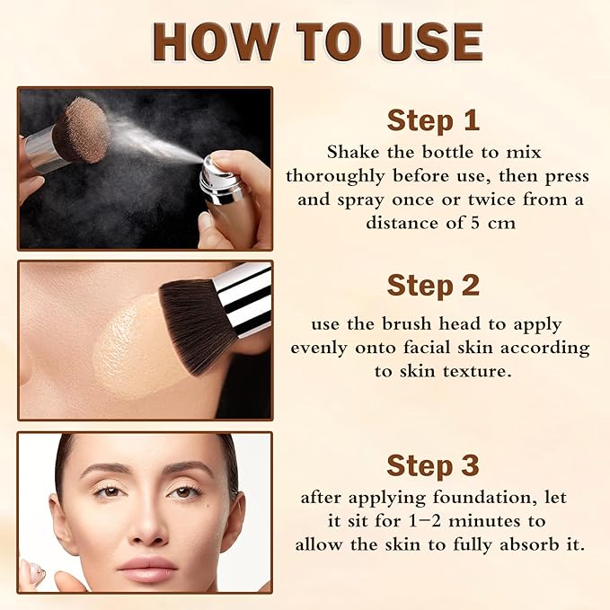 Airbrush Flawless Setting spray,Hydrating Full Coverage Foundation for Smooth Radiant Finish,Breathable Blendable,Lightweight Silky Foundation Makeup for Mature Skin(04 Porcelain)