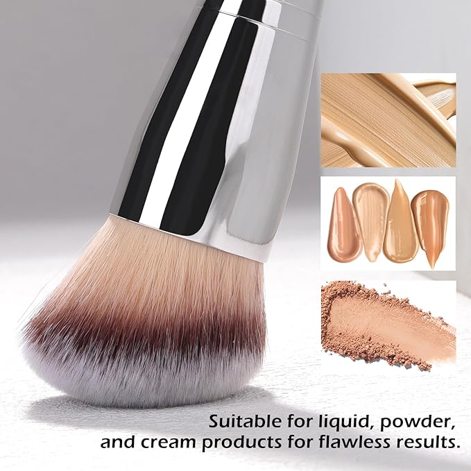 Makeup Brushes Daubigny Dual-ended Rounded Foundation Brush Powder Brush Perfect for Any Look Premium Luxe Hair Rounded Taperd Flawless Brush Ideal for Liquid, Cream, Powder,Blending