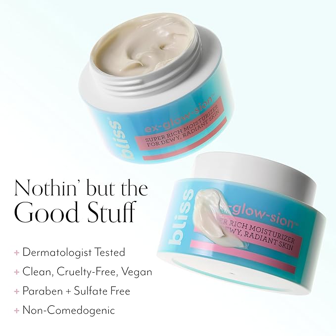 Bliss Ex-glow-sion Radiance-Boosting Moisturizer | With Vitamin C, Squalane & Deep Dew Complex | Plumps, Brightens & Softens Dry Skin | Clean, Vegan, 1.7 oz