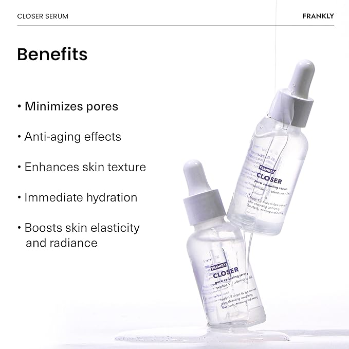 FRANKLY Pore Perfecting Set : Closer Serum, Toner Pads & Cleansing Oil | Deep Cleansing, Hydration, Pore Refining | For Sensitive, Oily & Acne-Prone Skin | Vegan | glass skin korean skincare set