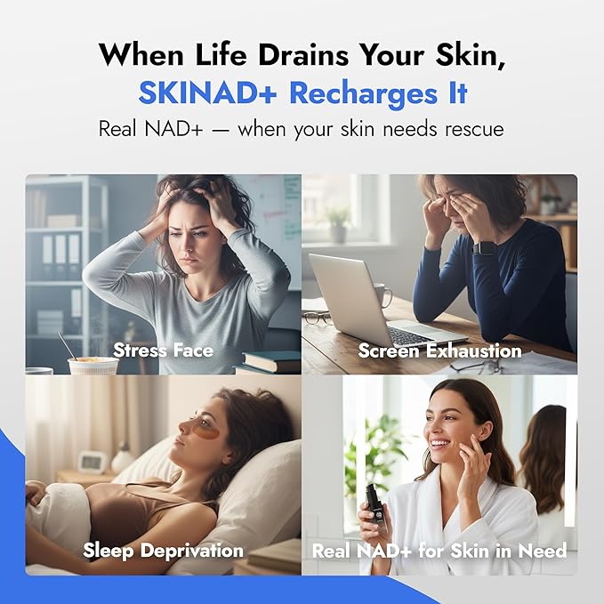 SKINAD+ NAD+ Serum for Face with Stabilized NAD+, Glutathione, CoQ10 and Niacinamide