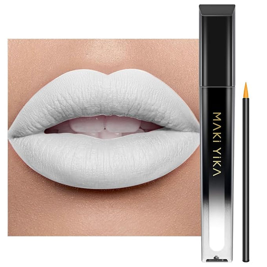 MAKI YIKA White Lipstick for Women Color Stay Long Lasting Lipsticks No Smudge Matte Liquid Lipstick Transferproof Cruelty-Free Lip Color |Rich White