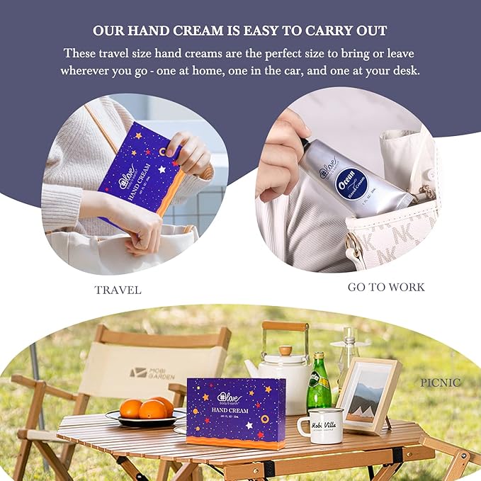 BODY & EARTH # LOVE Hand Cream Gift Set, Mothers Day Gifts for Mom, Moisturizing Hand Lotion Set with Natural Glycerin and Vitamin E, 6 Pcs Hand Lotion Gift Sets for Women Men, Birthday Gifts for Her