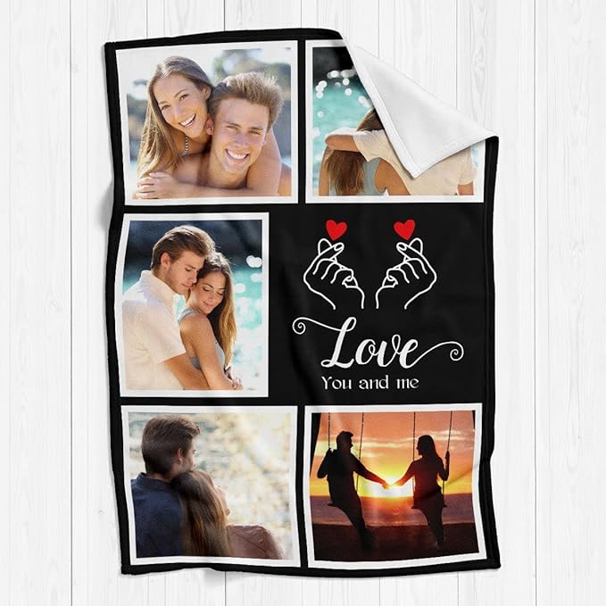 Custom Blankets with Photos, Personalized Photo Blankets Using My Own Photo, Personalized Gifts for Boyfriends Girlfriends Dad Mom