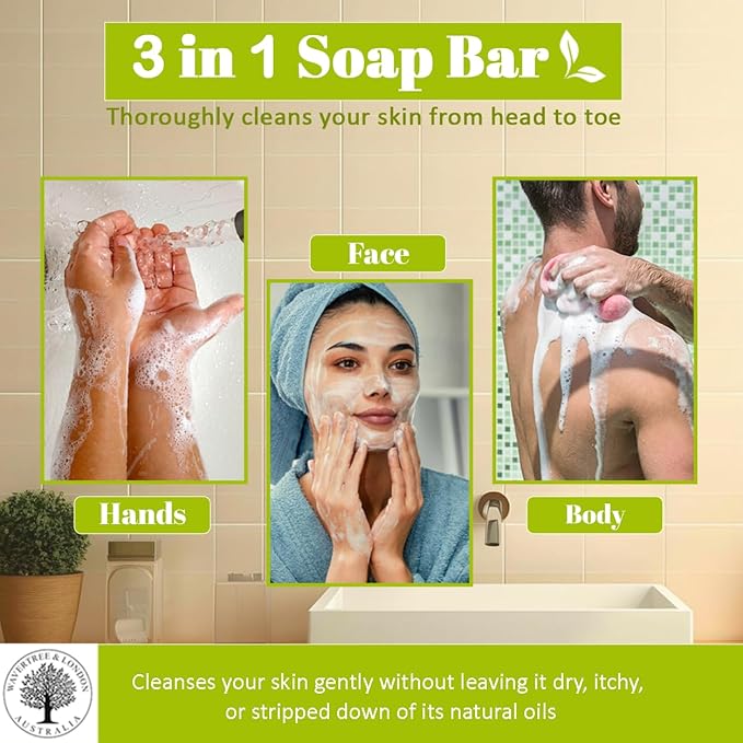 Wavertree & London Basil Lime & Mandarin Scented Natural Soap (2 Bars), 7oz Moisturizing French Triple Milled Soap Bars enriched with shea butter - Pure Plant Based Bath & Body Bars for All Skin Types