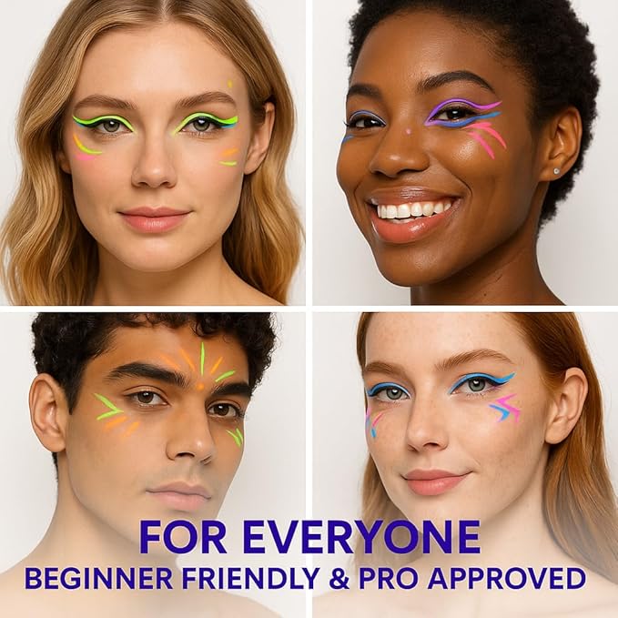 BestLand 12 Colors Matte Liquid Eyeliner Set Colorful UV Neon Eyeliner Pencil Pigmented Waterproof Smudgeproof Long Lasting Eye Liner Xmas Christmas Festival Makeup Gift Kit for Women (Set C)