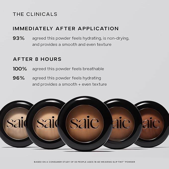 Saie Slip Tint Baked Setting Powder - Translucent Powder for Face Makeup with a Natural-Radiant Finish - Blurs, Brightens & Smooths Complexion - Translucent 2 - Light to Medium (0.24 oz)