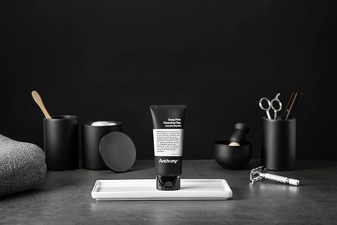 Anthony Deep Pore Cleansing Clay, 3 Fl Oz, Contains Kaolin and Bentonite Clays, Apricot Oil, Calendula, Vitamins A, C, and E, Removes Dirt, Sweat, and Oil While Deep Cleansing and Exfoliating Skin