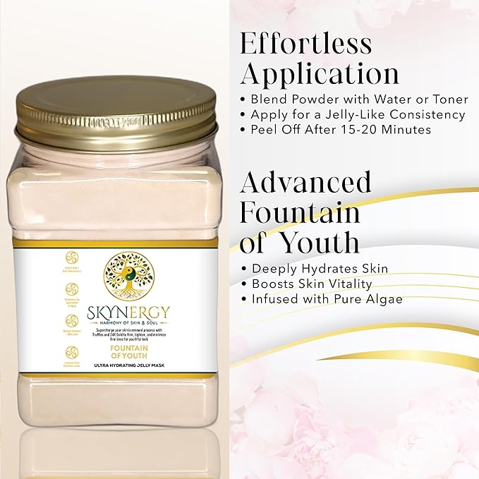 Fountain of Youth Jelly Mask -Professional Grade HydroGlo Peel Off Face Mask for Skin Hydration, Radiance, Reduced Wrinkles, Fine Lines, Inflammation, and Pigmentation | 30 fl oz