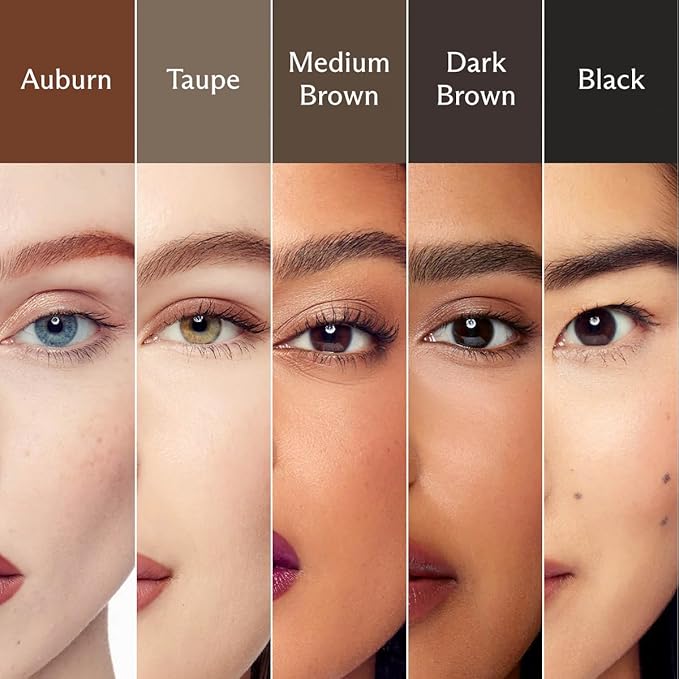 3-in-1 Brow Pencil - Vegan, Smudge-Proof, with Spoolie Brush and Clear Gel - Best Eyebrow Pencil for Fluffing, Filling, and Setting Brows, Medium Brown