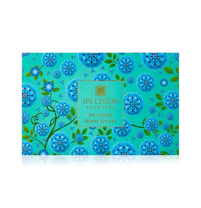 SPA CEYLON De-stress Home Spa Set, Ayurvedic Spa Gift Kit, Natural Pampering Set