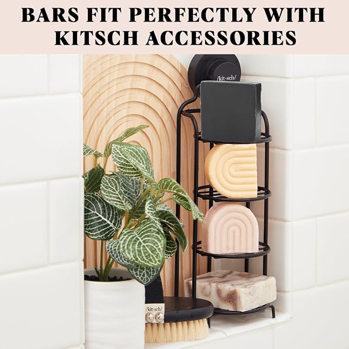 Kitsch Charcoal Soap Body Wash Bar – Detoxifying Bar Soap with Activated Charcoal – Gently Removes Excess Oil & Impurities, Clears Pores, Firms & Moisturizes Skin – Made in USA - 4 oz