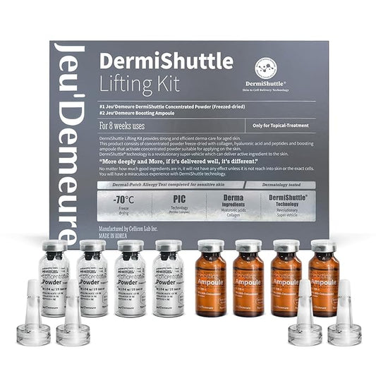 JEU'DEMEURE DermiShuttle Lifting Kit - Anti Aging Serum, Face Serum for Firming, Anti Wrinkle, Skin Elasticity, Hydrating with Collagen, Peptides, Korean Skincare (8 Weeks)