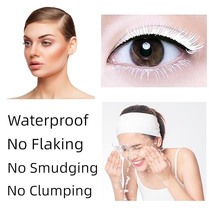 White Lashes volume mascara Extensions Makeup Lash Waterproof Fast Dry Eyelashes Curling Lengthening Primer Party Stage Use