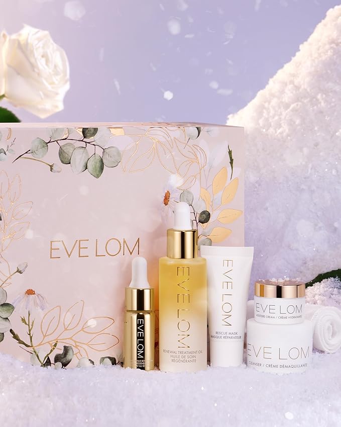 EVE LOM Award-Winning Holiday Skincare Set with 6 EVE LOM Products - Complete Skin Care Collection for Glowing All-Year Complexion
