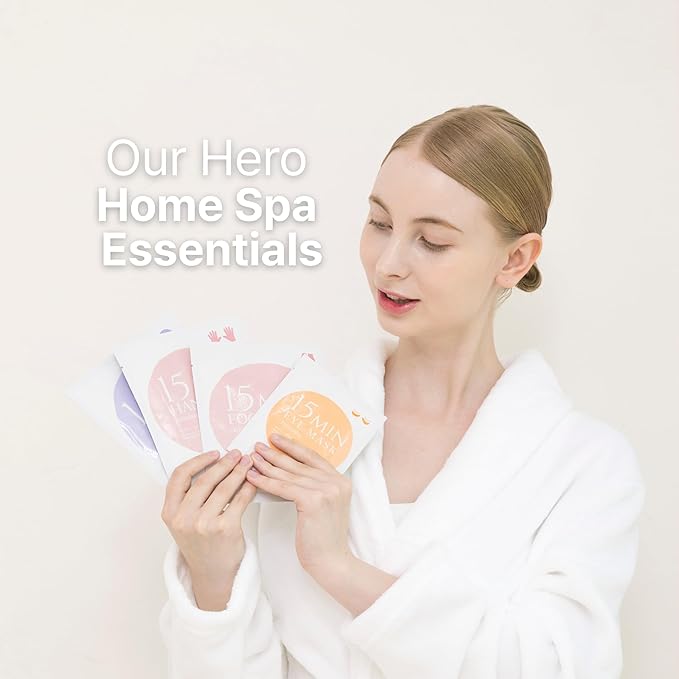 15 Min Pamper Me Kit and Total Care Balm Dual Pack: Korean Face Mask Essentials and Moisturizing Lip Balm Gift Set for Women