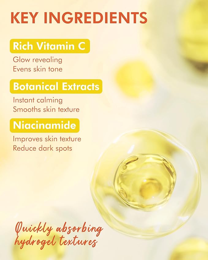 DERMAL Vitamin Hydrogel Melting Jelly Gel Mask 4ea - Korean Overnight Face Mask with Vitamin Complex - Anti Aging & Evens Skin for Radiant Skin - Korean Skincare