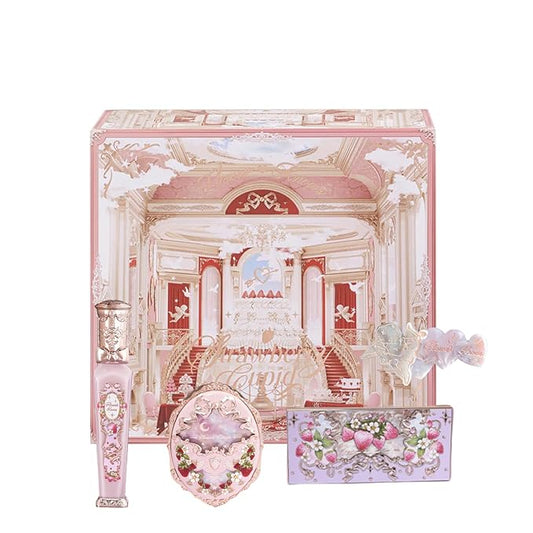 Flower Knows Violet Magic 5 Pack Makeup Gift Set,Lip Gloss*1+Blush*1+Eyeshadow*1+Hair Clip*1+Gift Box*1,Perfect Makeup Gift for Girls & Women