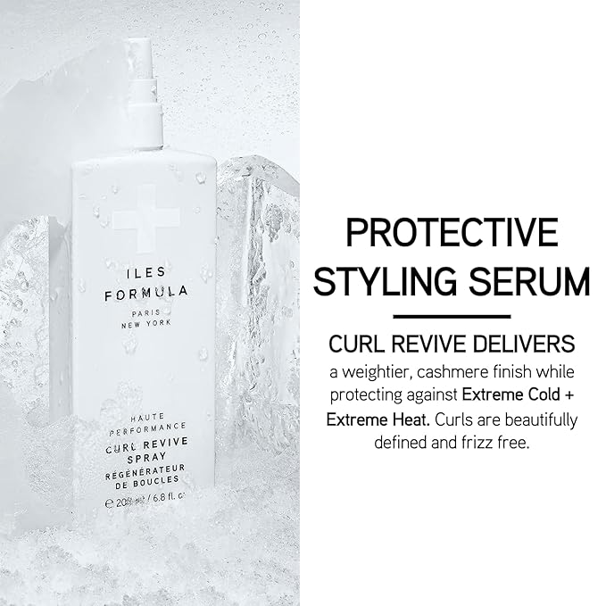 ILES FORMULA Extension Pack – Shampoo + Conditioner + Finishing Serum + Curl Revive Spray & Conditioner Distribution Comb in Faux Leather Beauty Bag (6-Piece Set) - Sulfate, Silicone & Paraben Free