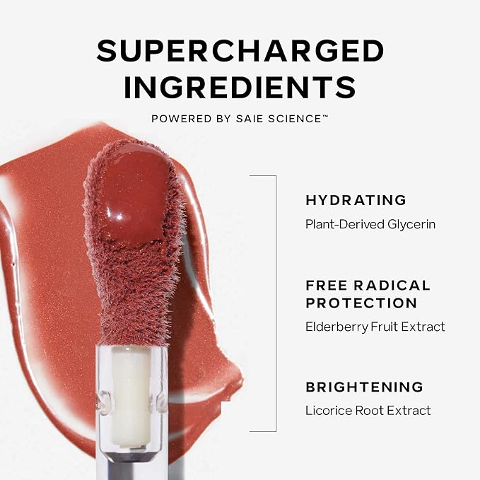 Saie Dew Liquid Blush for Cheeks - Hydrating Cream Blush Stick with a Blendable + Buildable Formula - Skincare Infused Dewy Cheek Tint for a Natural Flush - Glowy Makeup Essential - Lady (.40 oz)