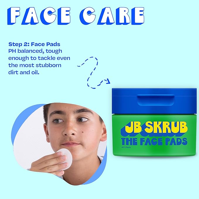 JB SKRUB The Face Kit – Pimple Patches, Pads, Wash & Lotion – Complete Skincare Set for Kids, Tweens & Teens