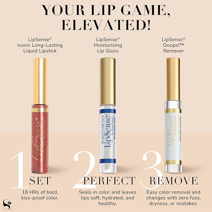 SeneGence LipSense Long-Lasting Liquid Lipstick – 18-Hour Wear, Waterproof, Transfer-Proof, Paraben-Free, Vegan, Cruelty-Free Lip Color in Multiple Shades