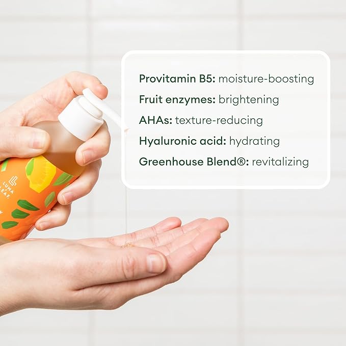 LUMA & LEAF Hydraglow Brightening Face Wash with Hyaluronic Acid | Gentle Daily Exfoliating Gel Cleanser for Dull Skin & Dark Spots | For All Skin Types | 3.8 fl oz