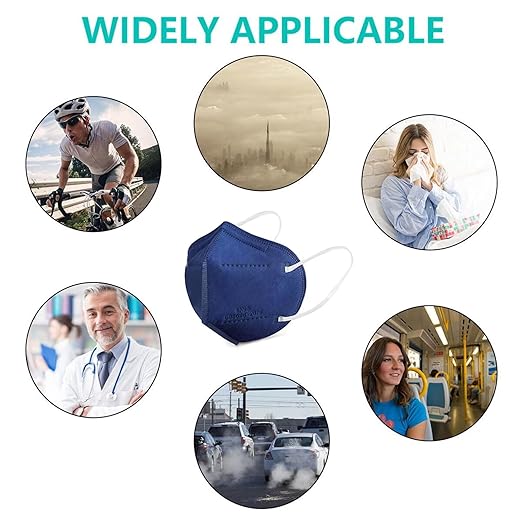KN95 Face Masks 100 PCS, 5-Ply KN95 Dusty Blue Masks,Breathable Protection Masks, Individually Wrapped, Cup Dust Safety Mask