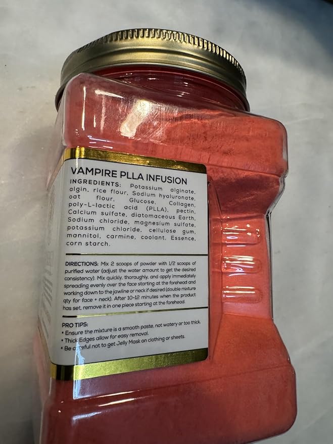 Vampire PLLA Infusion Jelly Mask | Professional Grade HydroGlo Jelly face Masks for facials professional|Skin Hydration| Radiance and Reduced Pigmentation |Vajafacial|12 Applications(30Fl Oz)