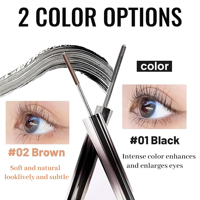 Iron Wand Mascaras - Lengthening, 2025 Upgraded Waterproof Metal Wand Mascaras, 3D Curling Eyelash Iron Mascara, Waterproof, Smudge-Proof, Long Lasting, No Flaking, No Clumping (Black, 1)