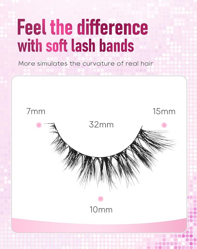 Frihappy Mink Eyelashes Fluffy Lashes Cat Eye Lashes Natural Eyelashes Wispy Lashes Fake Eyelashes False Lashes Mink Lashes FRH-305