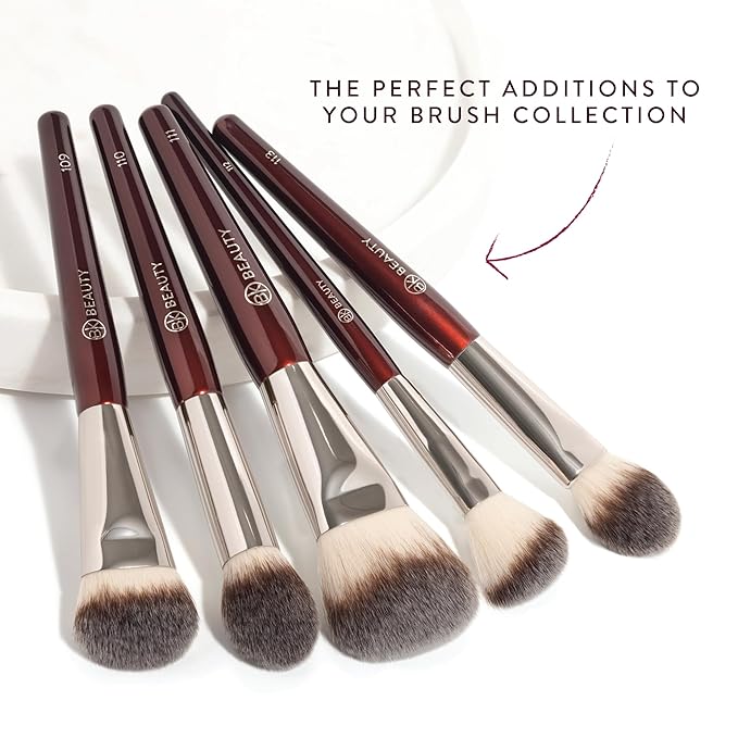 BK BEAUTY - CORE LINE EXTENSION FACE SET (5PC) - Professional Makeup Brush Set for Liquid, Cream & Powder | Premium Makeup Brushes for Flawless Application