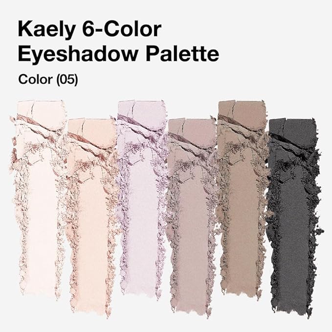 Kaely 6 Color Mini Nude Smoky Eyeshadow Palette Makeup, Highly Pigmented Eye Shadow Palette Waterproof, Natural Matte Eye Shadow Palette, paleta de sombras de ojos, Vegan & Cruelty-free, 05