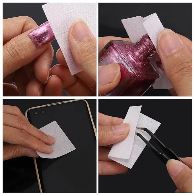 2600 Pcs Lint Free Nail Wipes for Gel Nail Disposable Nail Polish Remover Wipes Cotton Pads White, 8 Pack