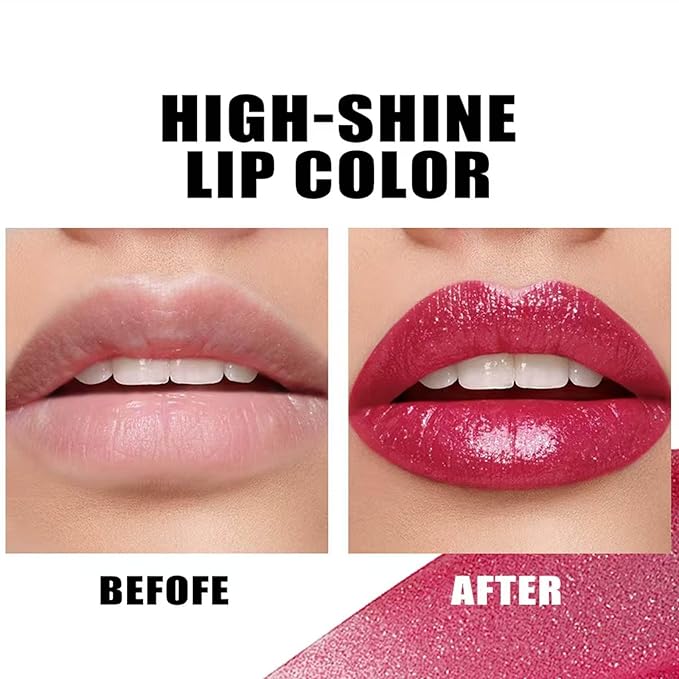 Romantic Red Lipstick For Women Matte Nude Glitter Shimmer Metallic Highly Pigmented Moisturizing Lip stick Hypoallergenic Waterproof Long Lasting Lipsticks Quick Makeup Lightweight Portable 04 #