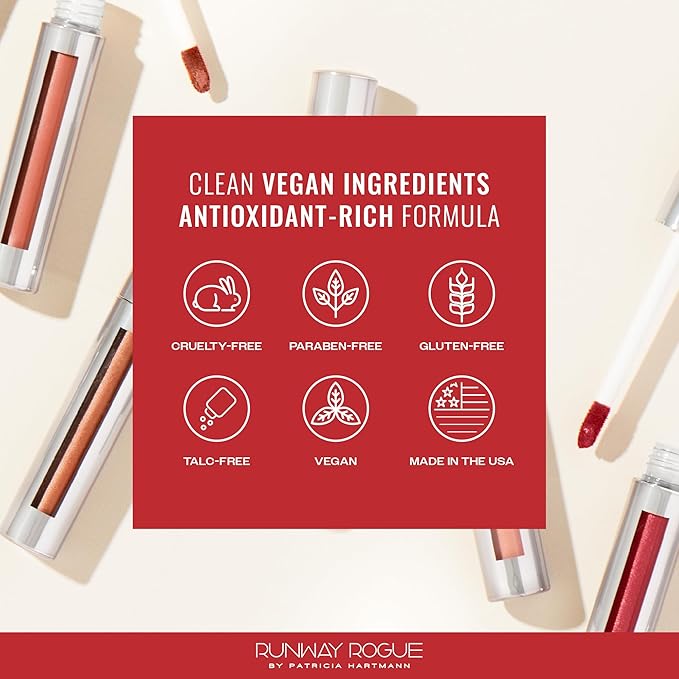 Runway Rogue Silk Glam Liquid Lipstick Lip Trio, Long Wear Frosted Liquid Lipstick Pack, (‘Couture’, ‘Sex Symbol’, ‘Film Noir’)