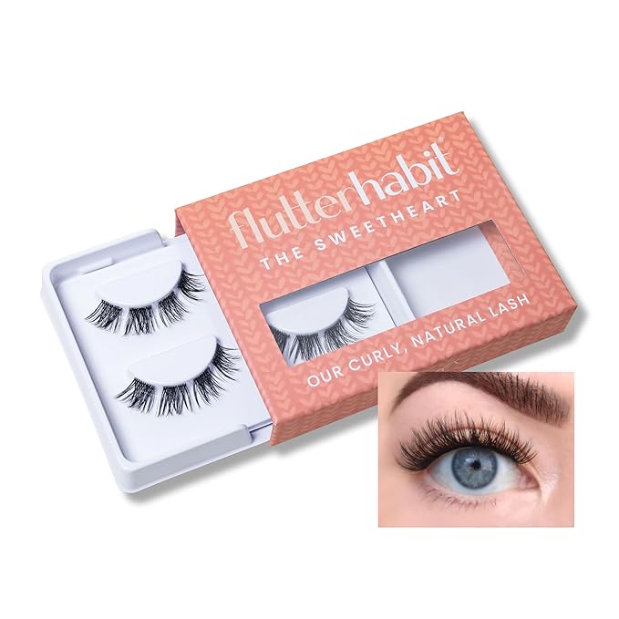 FlutterHabit The Sweetheart Lashes, DIY Lash Extensions [Up to 10 Day Wear], Natural & Curly Cluster Lashes, Salon Quality Eyelashes Extensions, Natural Lashes, No Lash Glue Included
