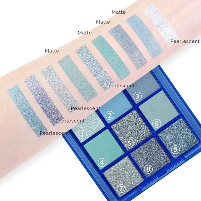 Sapphire Blue Smoky Eye Shadow Palette,Navy Royal Blue Green Goth Natural Eyeshadow Palette,Waterproof,Long Lasting Naturing-Looking