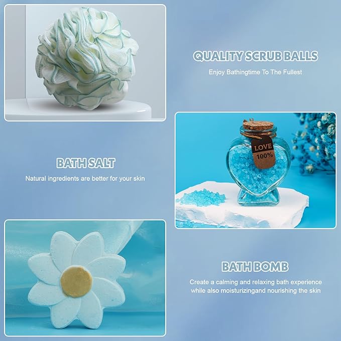 Birthday Gift Baskets for Women, Relaxing Spa Gift Set for Women, Care Package Get Well Soon Box for Her, Mom, Sister, Wife, Daughter, Friend, Gift Idea for Mother's Day, Christmas