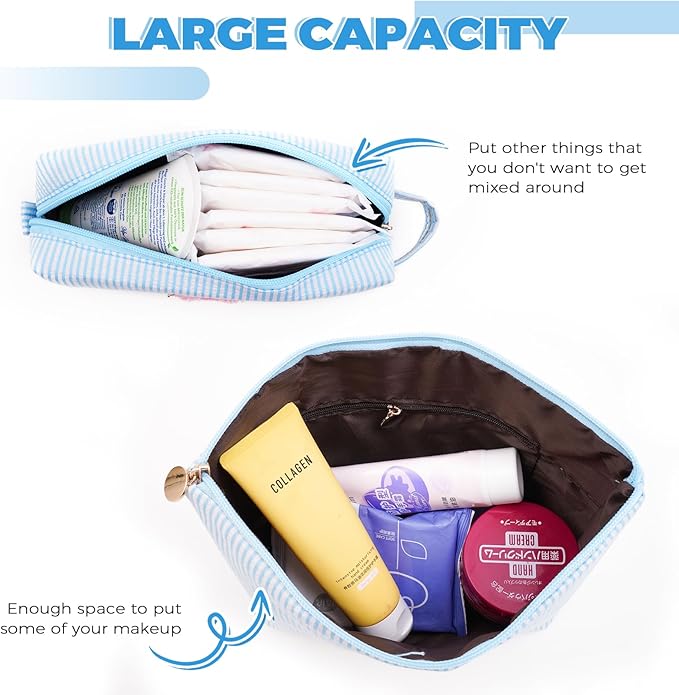 Monogrammed Gifts for Women - Cosmetic Bag for Teen,Initial Cute Makeup Bag Set for Women,Trendy Pouch for Niece Sister Friend Female Her,Birthday Gifts for Daughter - Blue,J