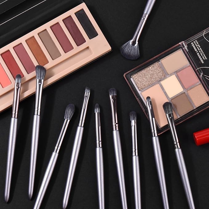 Professional Makeup Brush Set 14Pcs Makeup Brushes Kit Foundation Eyeshadow Powder Blending Eyebrow Eyelash Kabuki Brushes Cosmetic Brushes Travel Kits With Leather Bag Gift