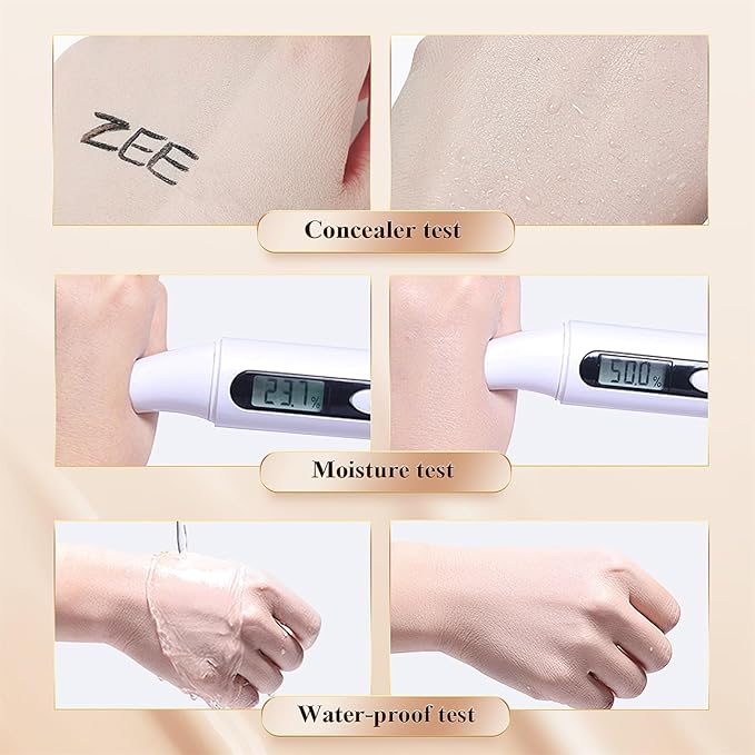 Mushroom Head Air Cushion CC Cream Foundation Full Coverage Moisturizing Oil Control Waterproof Long-Lasting Even Skin Tone Natural Cream Foundation for Mature Skin (Nude)