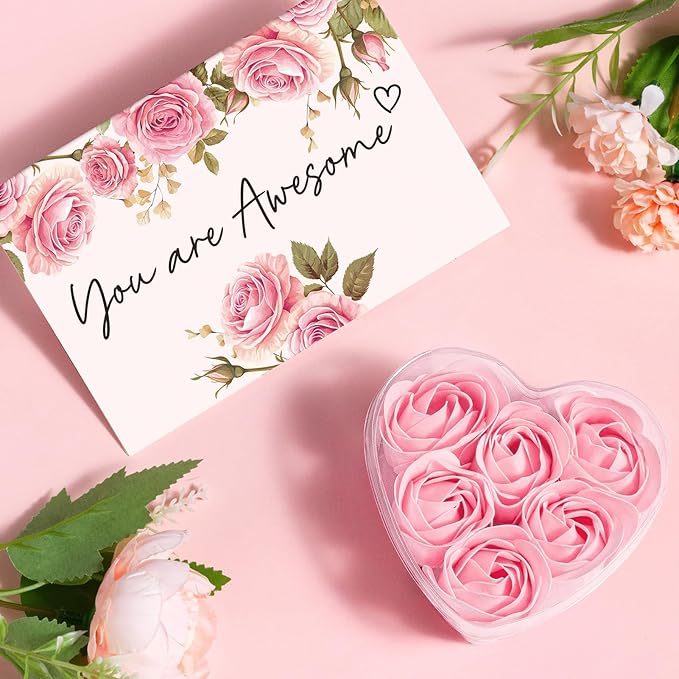 Birthday Gifts for Women Self Care Get Well Soon Gifts, Rose Relaxing Spa Gifts Box Care Package Basket w/ Luxury Flannel Blanket 40 oz Tumbler, Christmas Gifts Set for Mom Her Wife Girlfriend Sister