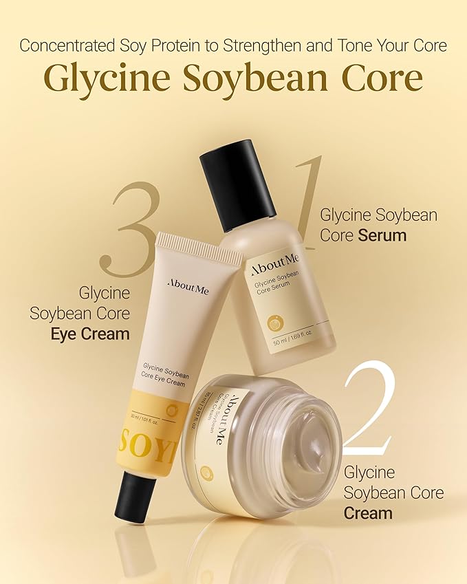 About Me Glycine Soybean Core Cream – Korean Concentrated Soy Protein Face Moisturizer for All Skin Types – Daily Firming Care with 13 Peptides & Niacinamide – Korean Skin Care – 2.87oz, 85ml