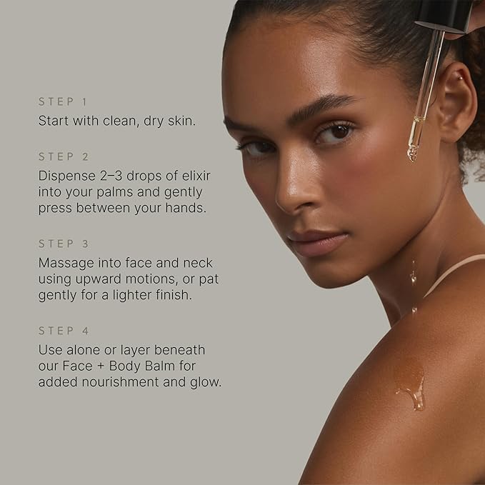 Botanical Elixir 2oz, Botanical Face Oil Moisturizer, Natural & Clean Anti Aging Hydrating Facial Oil with Jojoba, Vitamin E & C Serum, Treats Fine Lines & Wrinkles, Dark Spots Corrector