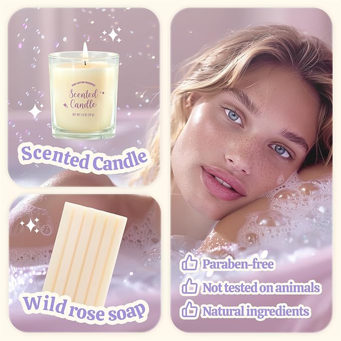 Gifts for Women, Bath and Body Gift Set for Women, Sister & Best Friends, Birthday Gifts for Women, 8 PCS Lavender Spa Gifts for Women, Christmas Gifts for Women