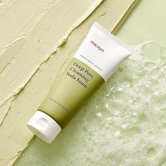 ma:nyo Deep Pore Cleansing Soda Foam, Pore Cleaner, Facial Cleanser with Green Tea, Exfoliating Papaya Enzymes, Korean Skin Care, 5.0 fl oz (150ml)