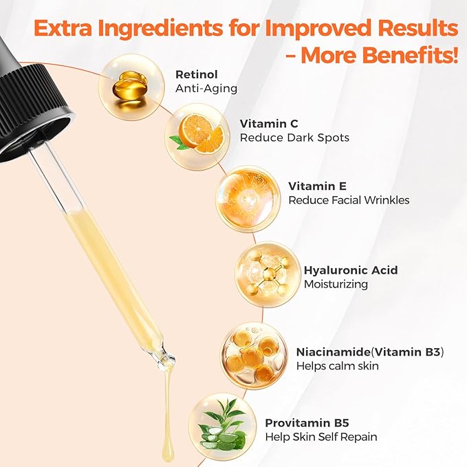 Retinol Serum for Face 2.5%, B5 Resurfacing Retinol Serum with Vitamin C, Vitamin E, Hyaluronic Acid, Niacinamide, Peptide for Anti-Aging, Wrinkle Smoothing, Dark Spot Corrector, Brighten Dullness