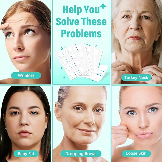 Neck Tape Lifting Invisible, Face Lift Tape Instant Facelift Under Makeup, V Edge Patches Skin Lifter Tapes for Turkey Neck, Loose Sagging Skin, Wrinkle, Jowl, Eye, Double Chin (1 Count (Pack of 200))