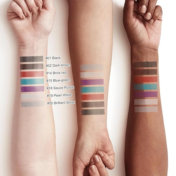 7 Colorful Eyeliner Pen Set, Eye Shadow Pencil, Pearl Eyeliner Kit Metallic Glitter Colored Eye liner for Women Eye&Lip Liner Professional Waterproof Eye Makeup (7PCS A)